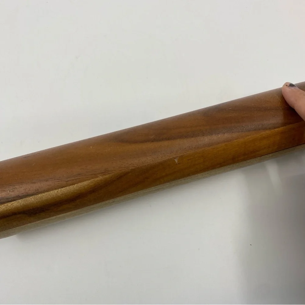 West Elm light blue brown wood baking rolling pin